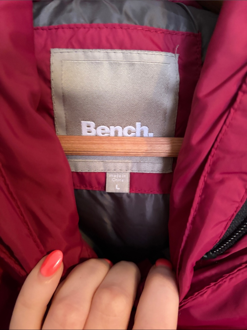 Bench Hooded Puffer Vest - Raspberry - Picture 2 of 3